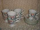 Beautiful~ 6 Sango Silent Night Footed Cups & Saucers