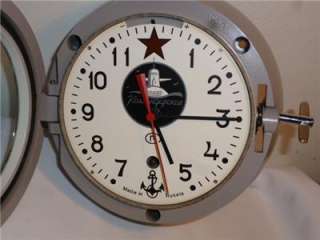 Russian Submarine Nautical 8 Day Clock w Key Reads Made In Russia 