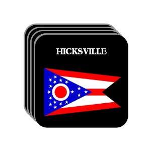 US State Flag   HICKSVILLE, Ohio (OH) Set of 4 Mini Mousepad Coasters
