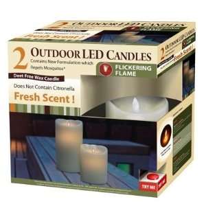  2 LED Pillar Mosquito Repellent Candles   Fresh Scent 