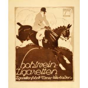  1926 Hohlwein Horse Jumping German Cigarette Ad Poster 