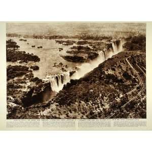  1955 Victoria Falls Mosi o Tunya Zambezi River Print 