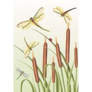 Bullrushes & Dragonflies Garden Flag:  Patio, Lawn & Garden
