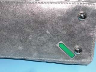 Michael Kors Nickel Leather Hamilton Quilt Large Tote Handbag Purse 