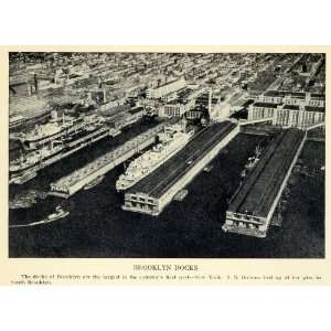  1931 Print Brooklyn New York Docks Ships Pier Americas First 