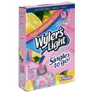 Wylers Light Soft Drink Mix, Pink Lemonade, 8 Count (Pack of 12 