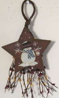 pIP bERRY Swag~METAL SNOWMAN~sign ornament rustic Decor  