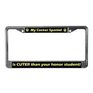 Honor Student Cocker Spaniel Pets License Plate Frame by 
