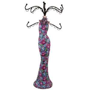  Mulitcolored Flower Dress Mannequin Jewelry Stand with 