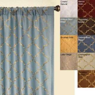 Medici Trellis Embroidered 96 inch Curtain Panel  
