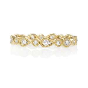   Antique Style 18k Yellow Gold Eternity Wedding Band Ring: Jewelry