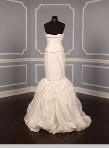Justina McCaffrey Alicia Diamond White Silk Shantung Couture Wedding 