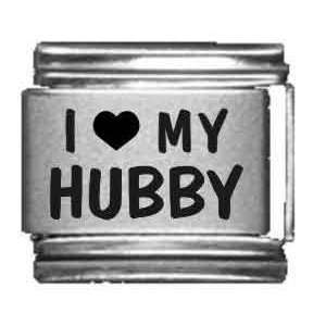  I Heart my Hubby Laser Etched Italian Charm: Jewelry