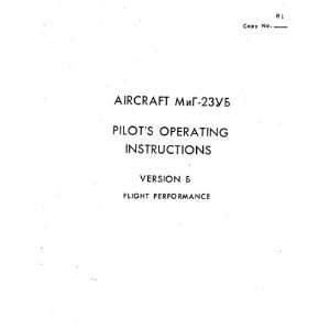  Mikoyan Gurevich MiG  23 YB Aircraft Flight Manual Sicuro 