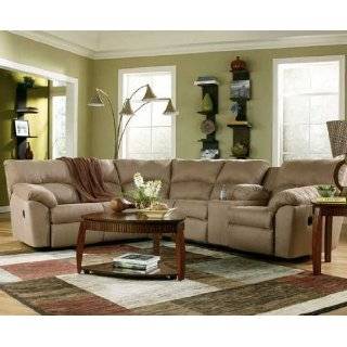   Recliner Sofa with Cup Holders in Chocolate Microfiber: Home & Kitchen