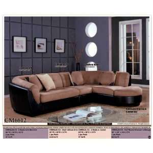  3pcs Microfiber Modern Sectional Sofa Set FREE Ottoman 