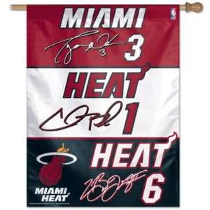  Miami Heat The Big 3 Vertical Flag 27x37 Banner Sports 