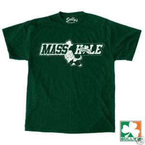 MASSHOLE Distressed Green IRISH T Shirt FREE SHIPPING  