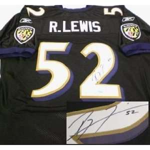  Ray Lewis signed Baltimore Reebok Black Premier EQT Jersey 