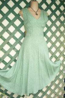 SHERI MARTIN GREEN DOT SWING DRESS 14 CASUAL CAREER WEDDING PARTY 