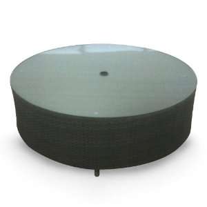  Metropolitan Living Circa Wicker Round Coffee Table With Glass 