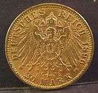 1896 germany prussi a gold 20 mark wilhelm ii german states high grade 