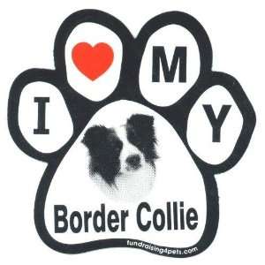  Border Collie Paw Magnet (Black/White, 6in): Pet Supplies