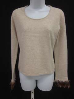 BRUNO MANETTI Beige Long Sleeves Feathers Sweater Sz 40  