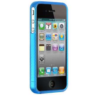 Blue Crystal Skin Cover TPU Sleeve Gel Case For Apple Iphone 4 4G 4Gs 