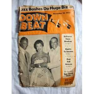 Downbeat Magazine Nov. 16, 1951 Nat King Cole, Sarah & Duke Ellington