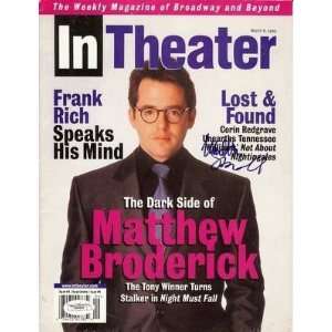 Matthew Broderick Signed 1999 In Theater Magazine Jsa