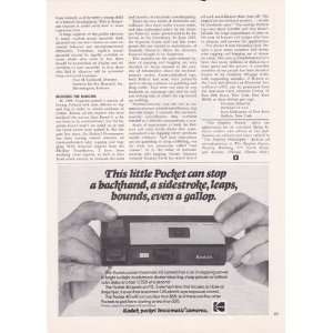 Kodak Pocket Instamatic Camera 1973 Antique Home Ad Original Vintage 