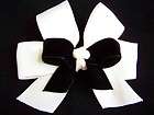 NEW Lg Custom CLASSIC IVORY SATIN Boutique Holiday HAIR BOW