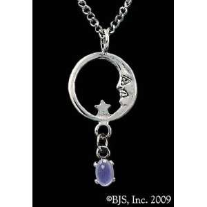  Moon Star Necklace, Sterling Silver, Iolite set gemstone 