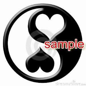  YIN YANG HEARTS WHITE VINYL DECAL STICKER: Everything Else