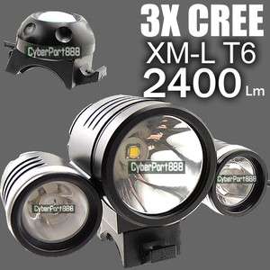   CREE 2400 Lumens XM L T6 LED +2x XPE R2 LED Bike Bicycle Light 6400mAh