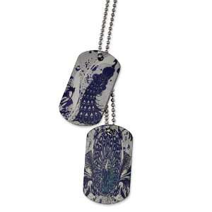  Stainless Steel Iridescent Aura Color Dog Tag 24in 
