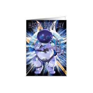  Happy Birthday 6th, Robot Cat, Techno Modern Card: Toys 