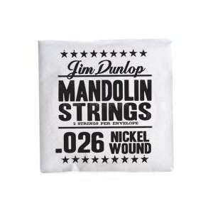  12 Dunlop Mandolin Single Striings Nickel Wound .026 