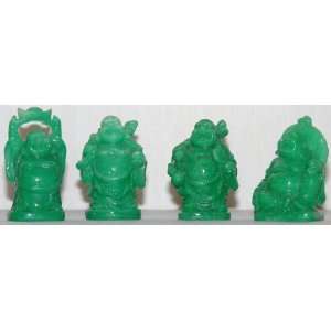   Set of Four Green Jade Budda Small Chinese Figurines: Everything Else