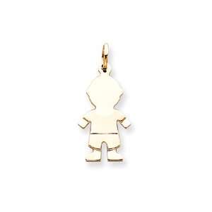  Boy with Shorts Charm, Yellow Gold Jewelry