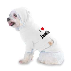  I Love/Heart Janelle Hooded T Shirt for Dog or Cat LARGE 