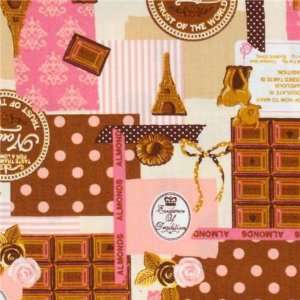  pink Japanese fabric France chocolate Cosmo (Sold in 