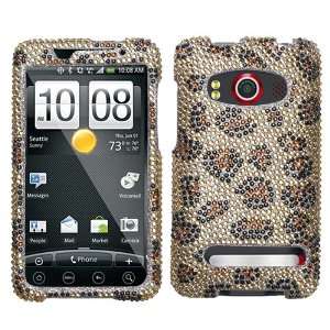  Leopard Skin/Camel Diamante Protector Cover for HTC EVO 4G 