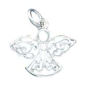  Sterling Silver Filigree Angel Charm: Jewelry