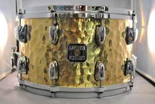   Hammered Brass Snare Drum   8x14   IN STOCK   Free Shipping!  