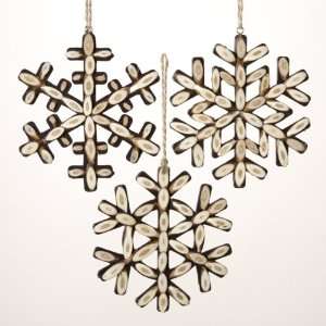  Club Pack of 12 In the Birches Wooden Twig Snowflake 