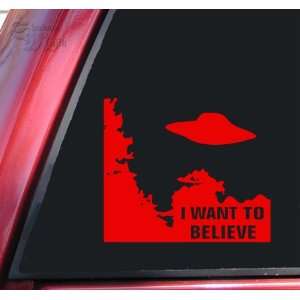  X Files I Want To Believe Vinyl Decal Sticker   Red 