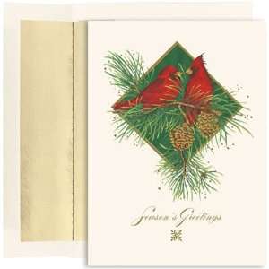 Cardinals on Branch Boxed Christmas Cards & Envelopes   Quantity of 54