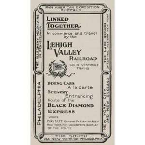   Ad Black Diamond Express Lehigh Valley Railroad   Original Print Ad